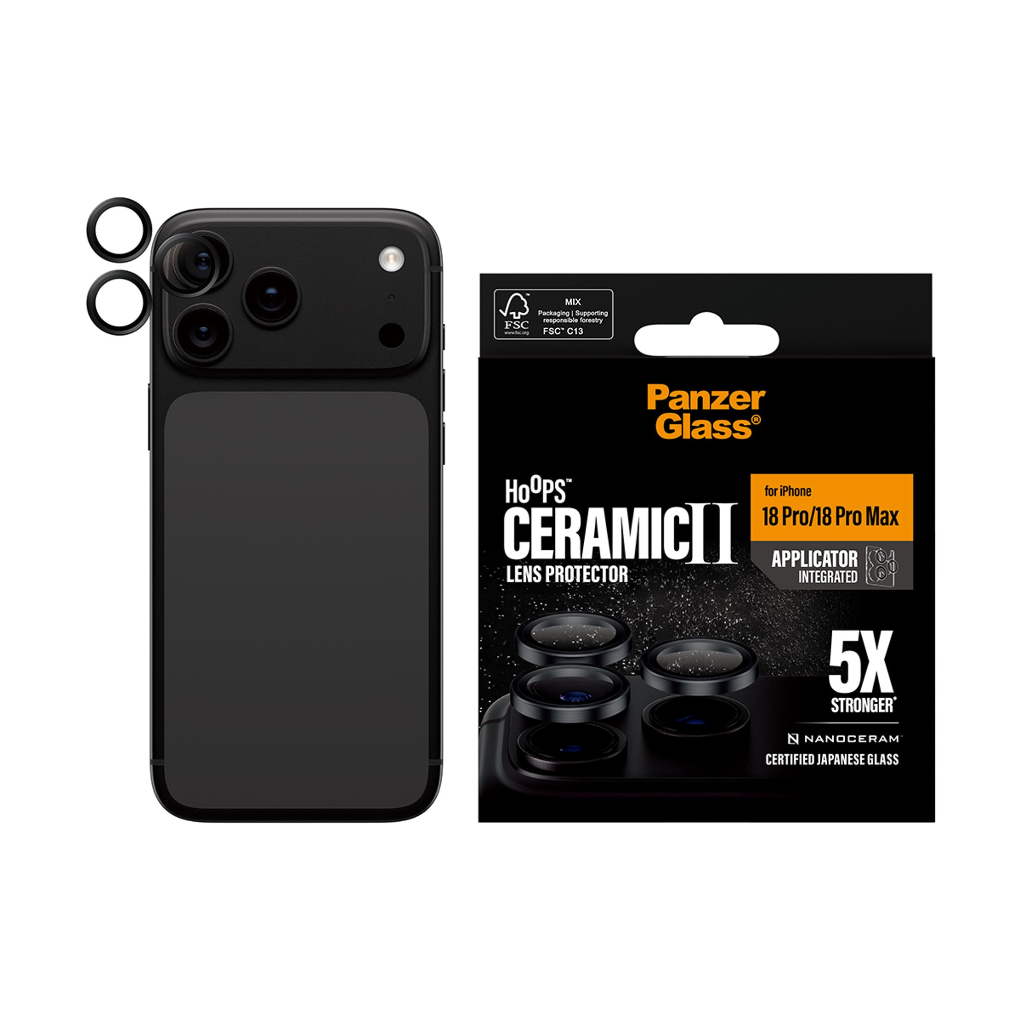 PanzerGlass® Hoops® Ceramic Kameraschutz iPhone 18 Pro | 18 Pro Max